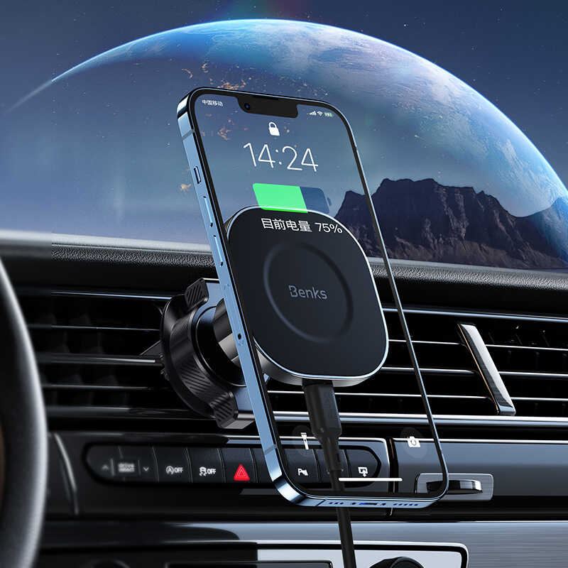 Benks CZ02 Pro Kablosuz Şarjlı Araç Telefon Tutucu - 5 Benks CZ02 Pro Kablosuz Şarjlı Araç Telefon Tutucu - 5